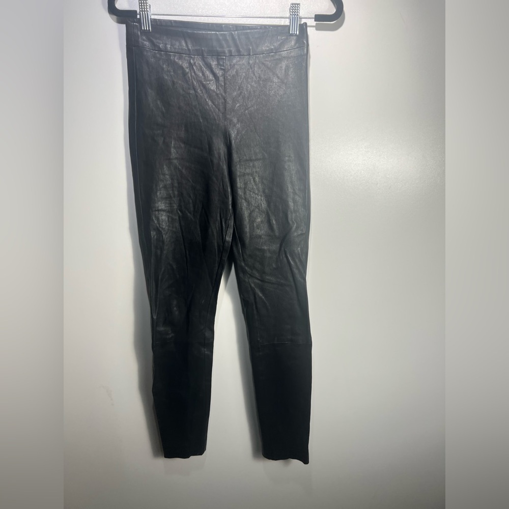 Theory Pull-On 100% Luxe Lamb Leather Leggings Black Sz 4 - Picture 8 of 15